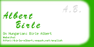 albert birle business card
